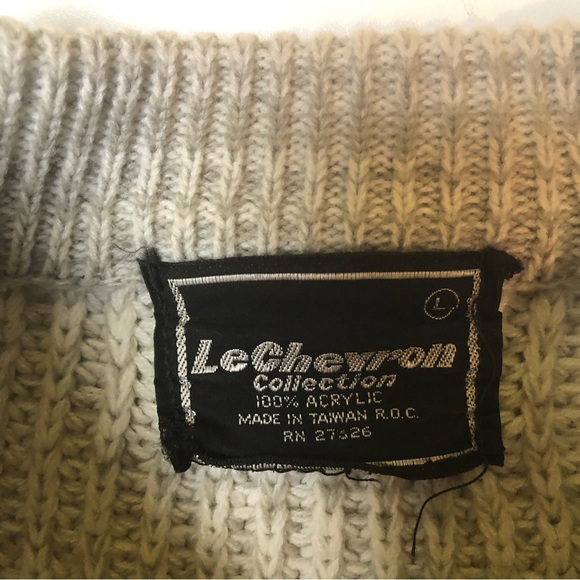 Vintage Le Chevron Collection 100% Acrylic Sweater Mens Large - Picture 2 of 5